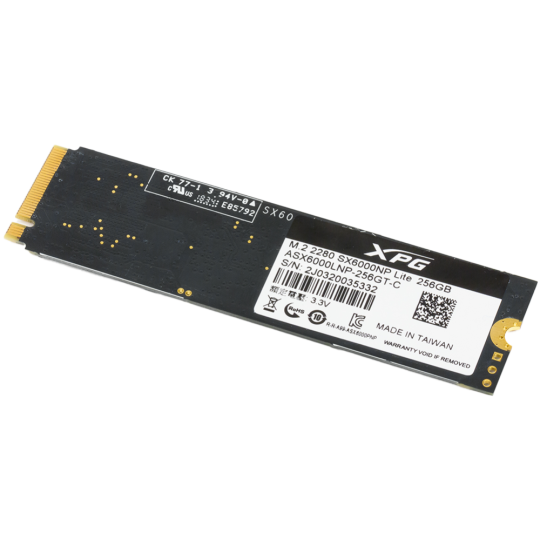 Твердотельный накопитель (SSD) 256Gb A-Data ASX6000LNP-256GT-C XPG SX6000 Lite (PCI-Ex 3.0 x4, M.2, 1800/900 Mb/s)