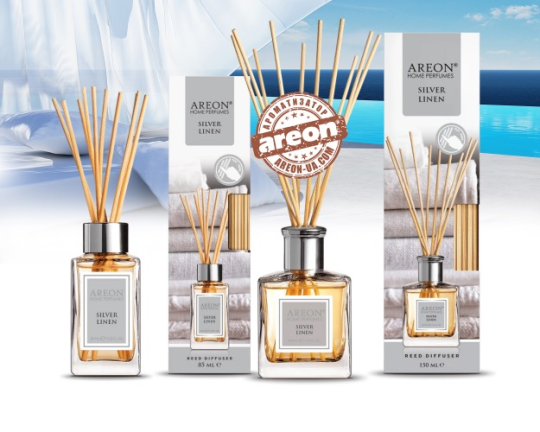 Аромадиффузор воздуха Areon Home Perfume Silver Linen 150мл