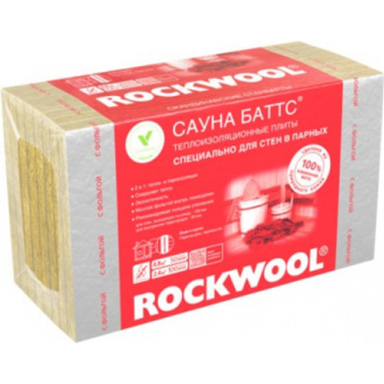 Плита теплоизоляционная «Rockwool» Сауна Баттс, 100х60х5 см