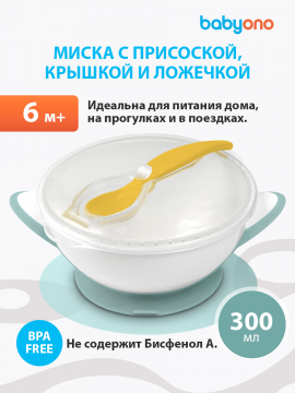 Детская миска Babyono с присоской и ложечкой (арт. 1063/04)