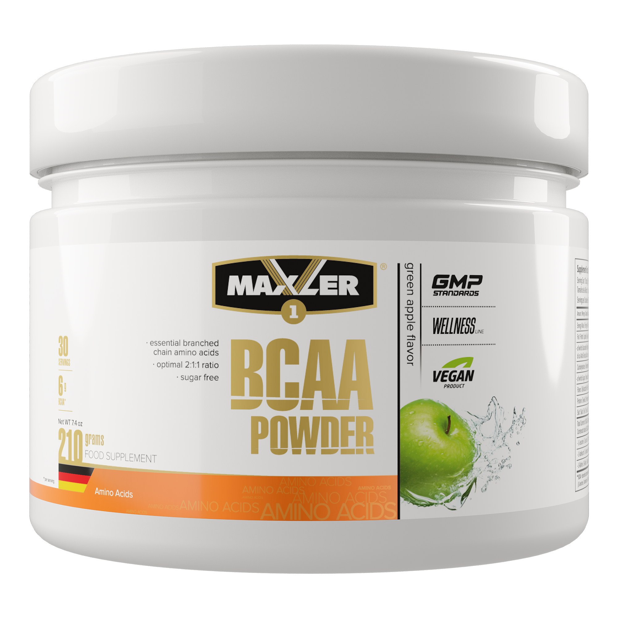 BCAA Maxler BCAA Powder 2:1:1 Sugar Free 210 g - Green Apple