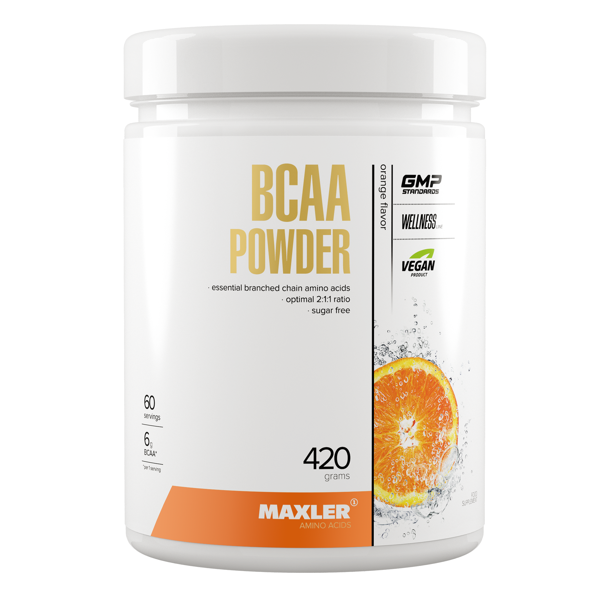 ВСАА Maxler BCAA Powder 2:1:1 Sugar Free 420 g - Orange