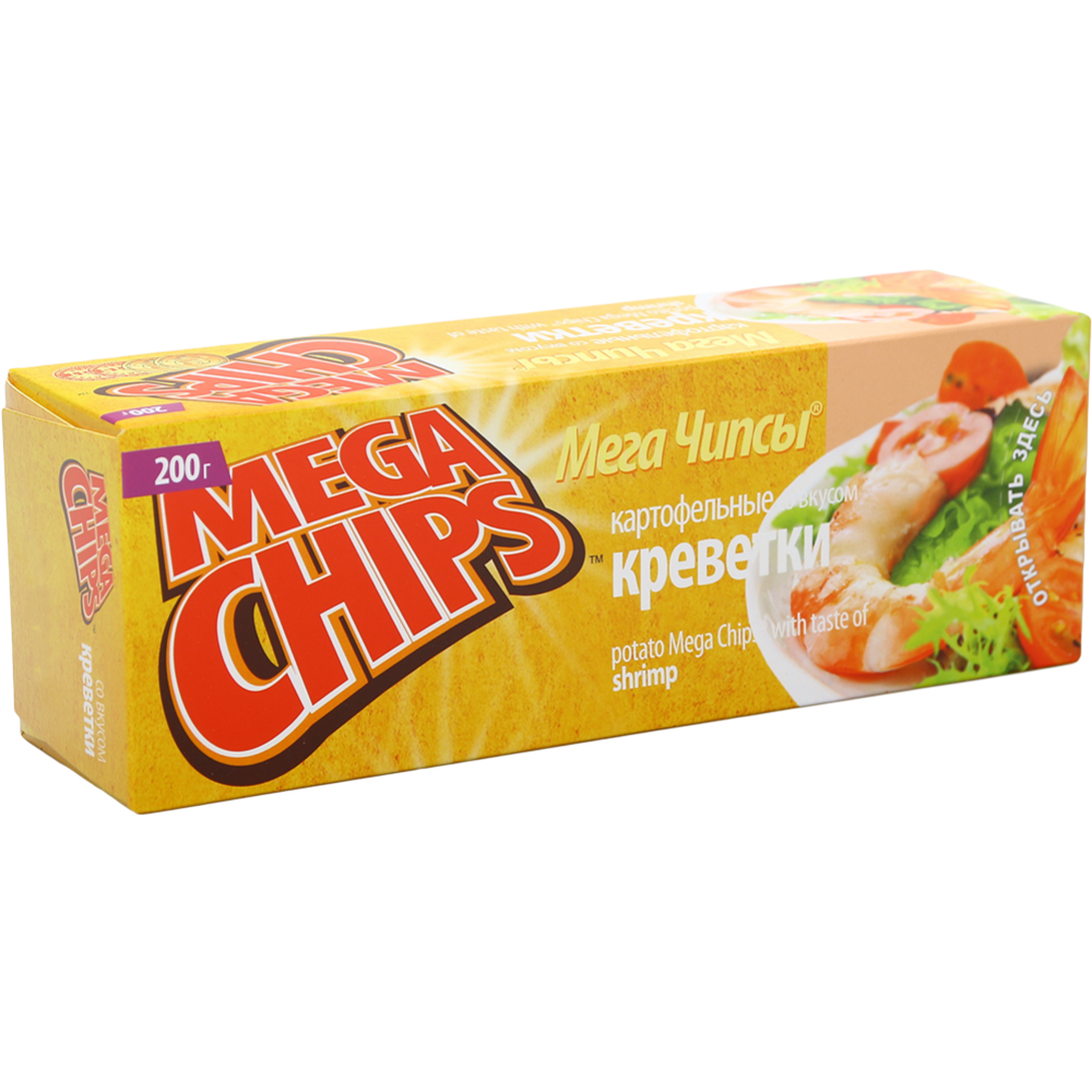 Чипсы картофельные «Mega Chips» со вкусом креветки, 200 г #0