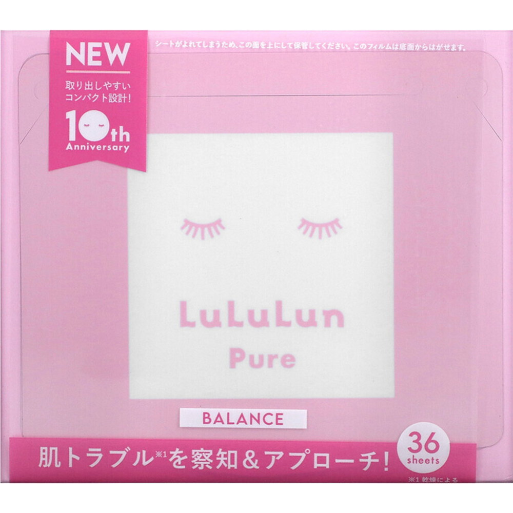 Маска для лица «LuLuLun» увлажнение и баланс, Face Mask Pure Balance Pink, 36 шт