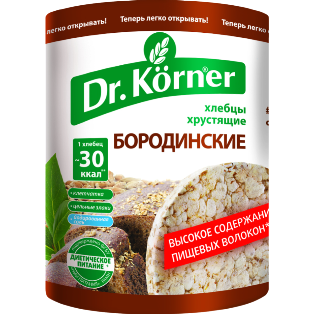 Хлебцы хрустящие «Dr.Korner» Бородинские, 100 г #0
