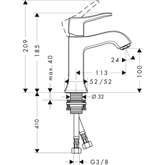 Смеситель «Hansgrohe» Metris Classic, 31077000