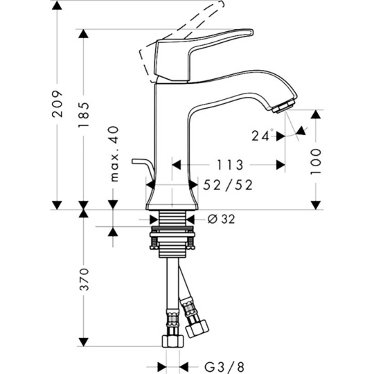 Смеситель «Hansgrohe» Metris Classic, 31075000