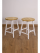 Табурет для кухни деревянный (2шт), массив дуба, натуральный/белый, STAL-MASSIV
