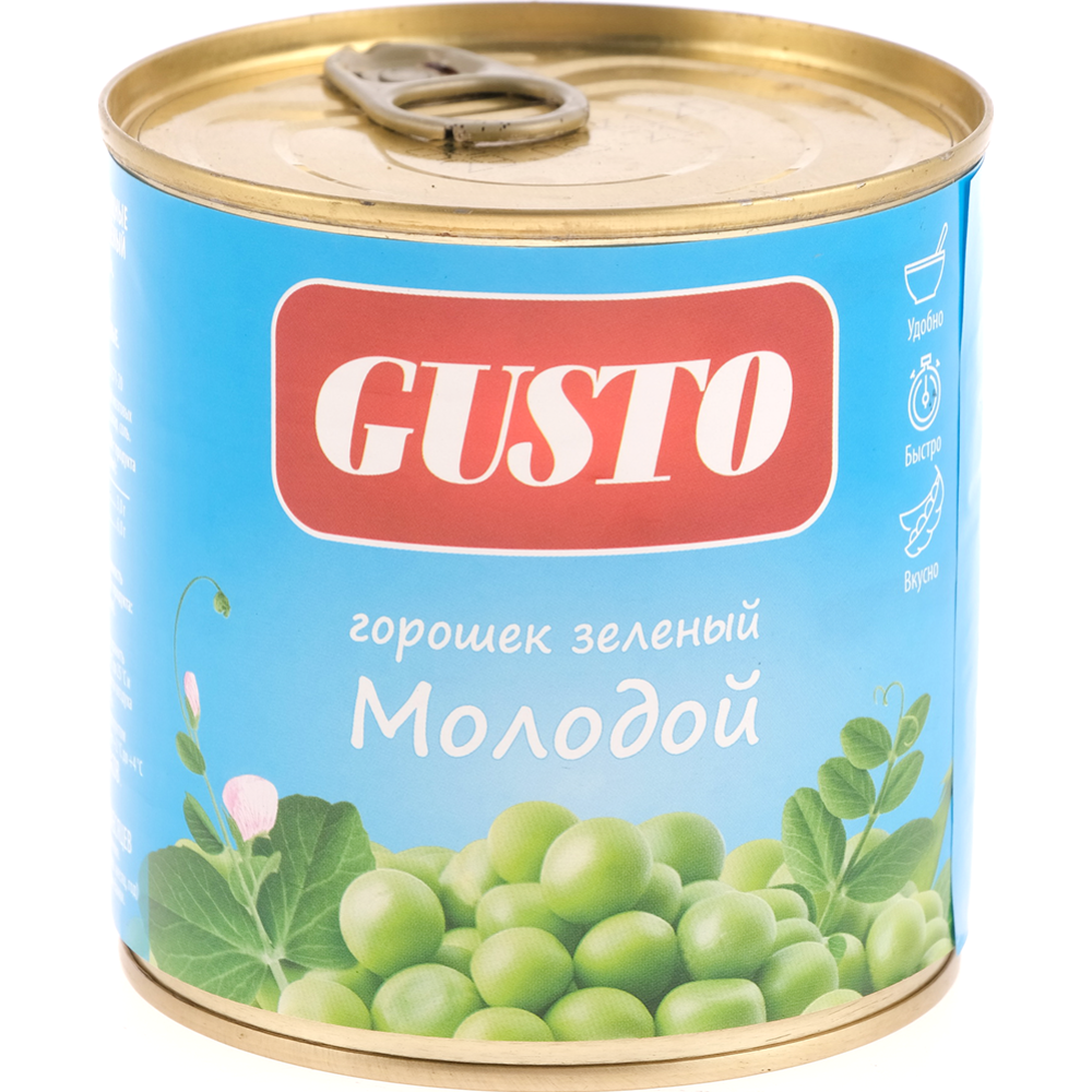 Горошек зеленый консервированный «Gusto» молодой, 400 г