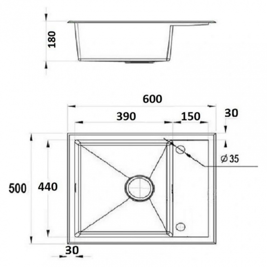 Кухонная мойка K36050B-X Gerhans PVD-Графит