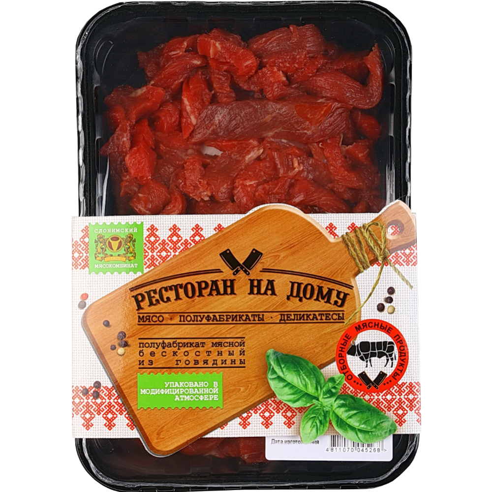 Бефстроганов «Слонимский мясокомбинат» говяжий, охлажденный, 500 г #0