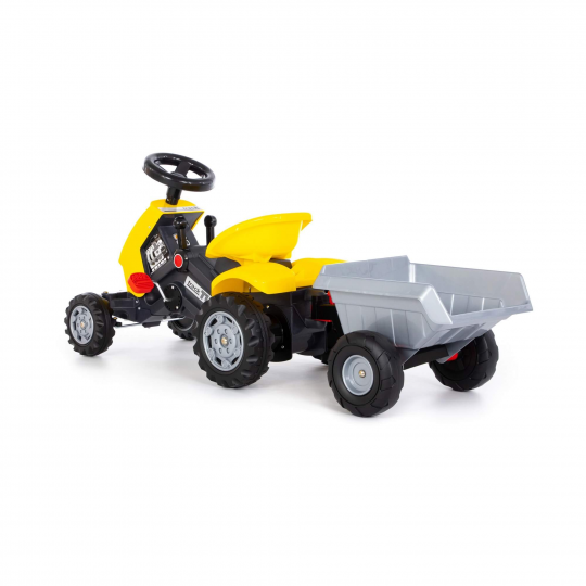 Каталка-трактор с педалями "Turbo-2" желтый