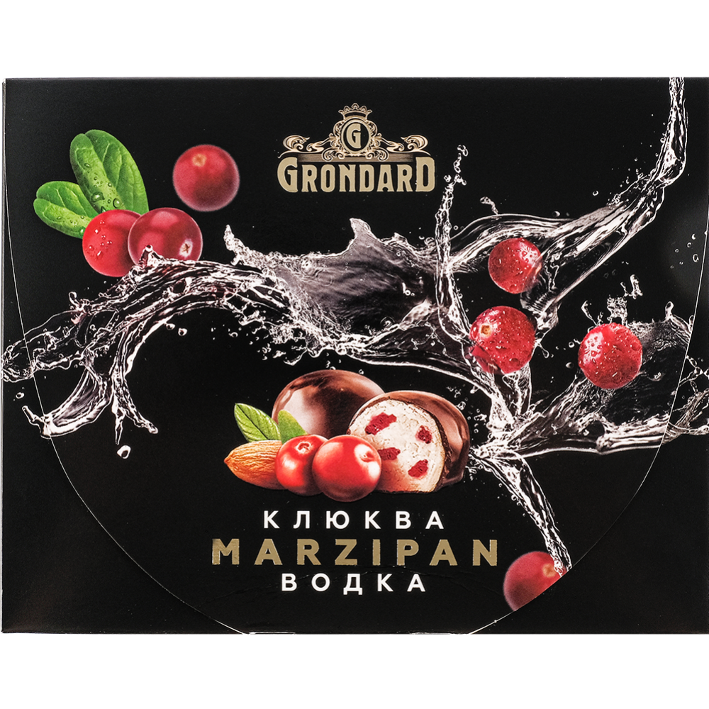 Конфеты глазированные «Grondard» Марципановые с кусочками клюквы и водкой, 98 г