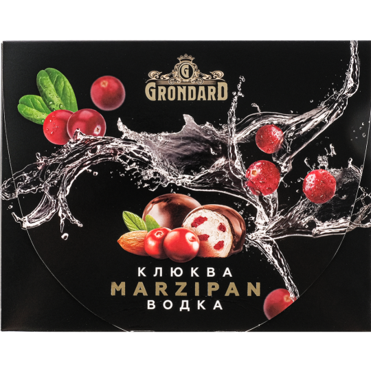Конфеты глазированные «Grondard» Марципановые с кусочками клюквы и водкой, 98 г