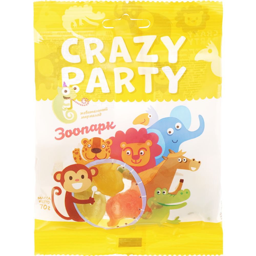 Мармелад жевательный «Crazy Party» Зоопарк, 70 г