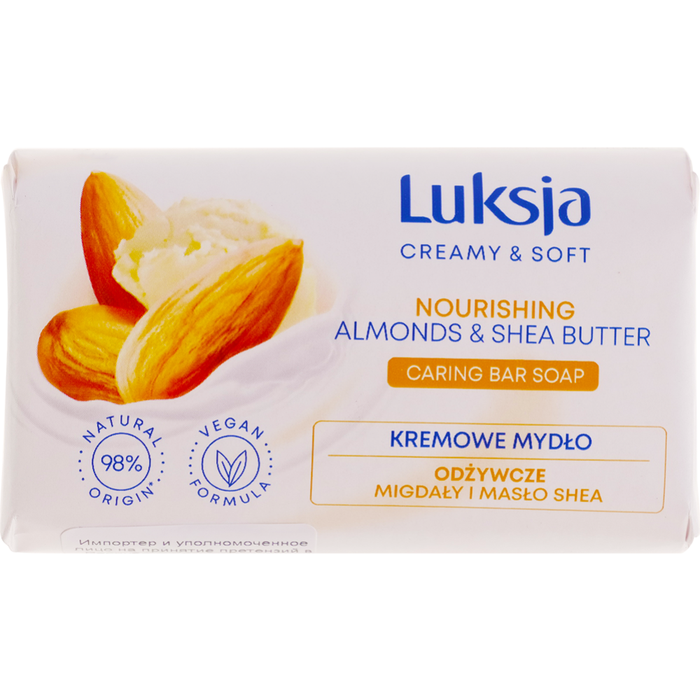 Крем-мыло «Luksja» Almonds & Shea butter, 90 г #0