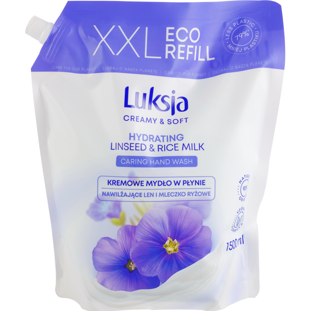 Крем-мыло жидкое «Luksja» Linseed & Rice Milk, 1500 мл