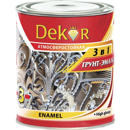 Грунт-эмаль «Dekor» 3в1, Белый, 1.9 кг