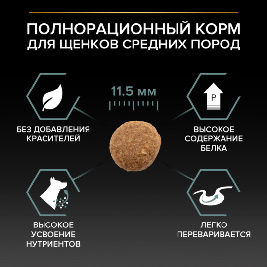 Корм для щенков «Pro Plan» Puppy Medium Sensetive Digestion, ягненок, 3 кг