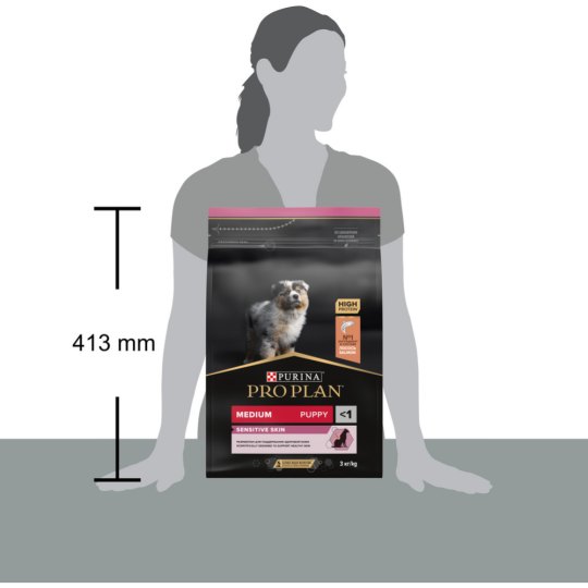 Корм для щенков «Pro Plan» Puppy Medium Sensetive Skin, лосось, 3 кг