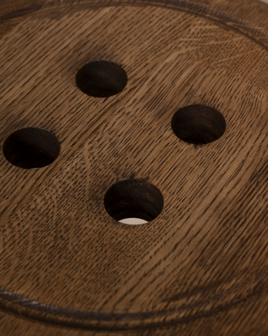 Табурет для кухни деревянный "BUTTON" , массив дуба,  мореный/черный, STAL-MASSIV