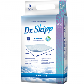 Пе­лен­ки ги­ги­е­ни­че­ские «Dr.Skipp» дет­ские, 60х90 см, 10 шт