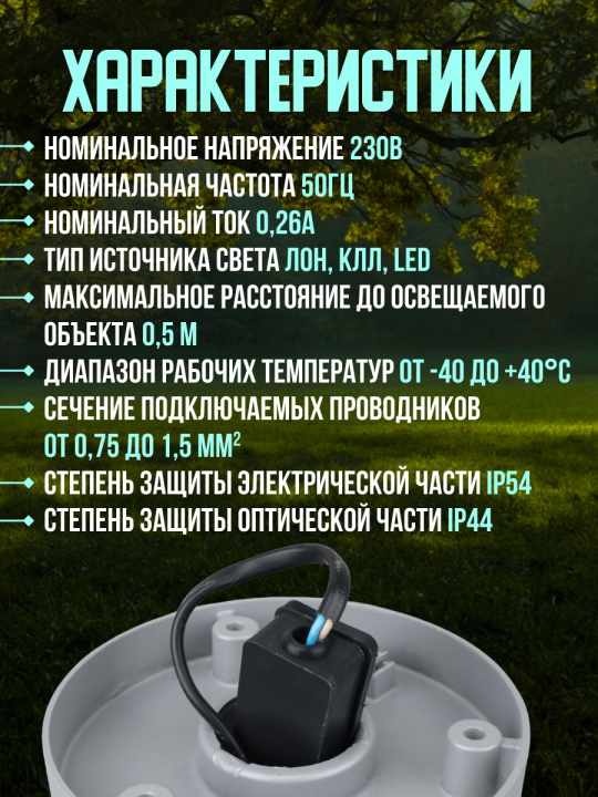 Светильник садово-парковый "Мадрид" 60 Вт, стойка, алюм., прозрачное/серый, Е27, TDM SQ0330-0240