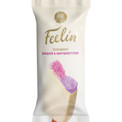 Мо­ро­же­ное «Feelin» плом­бир с аро­ма­том мар­шмел­лоу и вишни, 60 г 