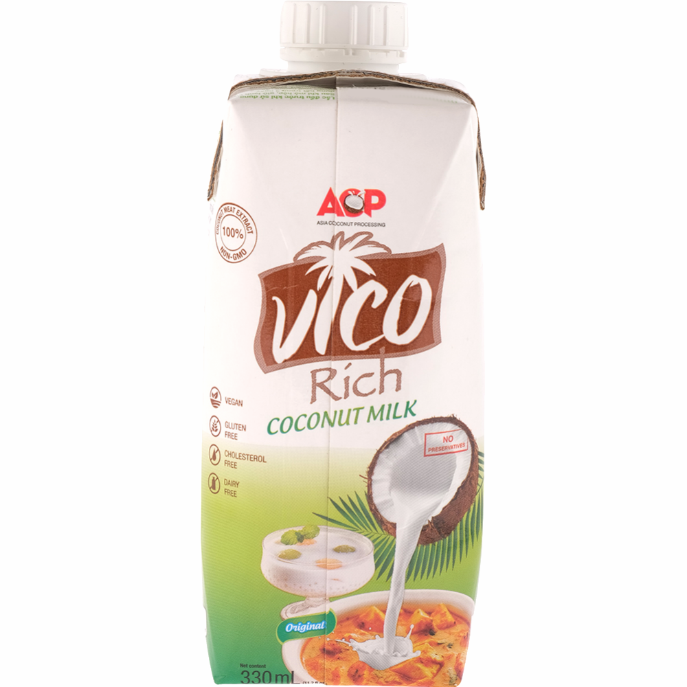 Молоко кокосовое «Vico Rich» 16-19%, 330 мл #0
