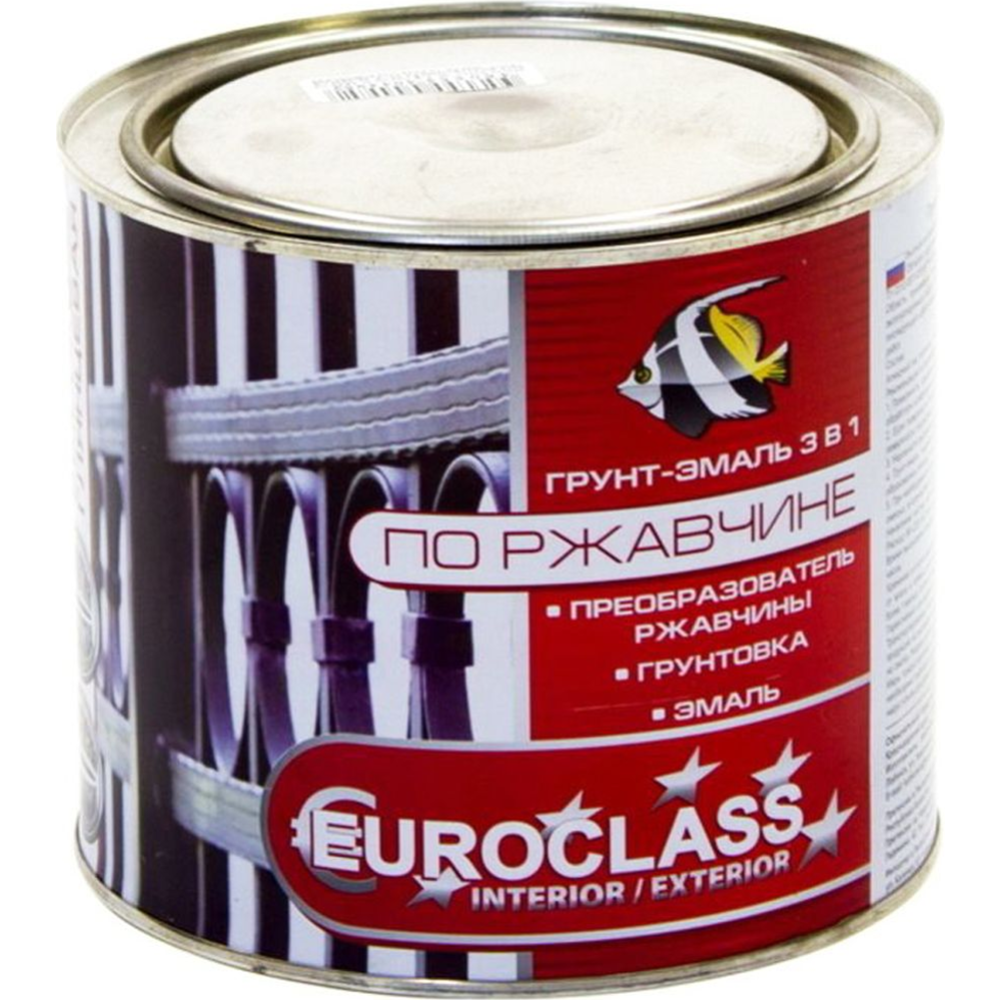 Грунт-эмаль «Euroclass» По Ржавчине, Красный, 1.9 кг