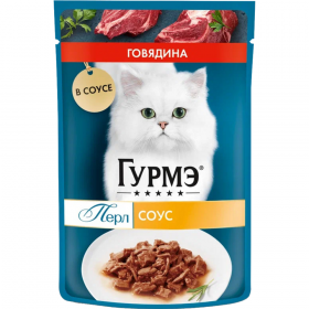 Корм для кошек «Гурм­э» Перл, го­вя­ди­на в соусе, 75 г