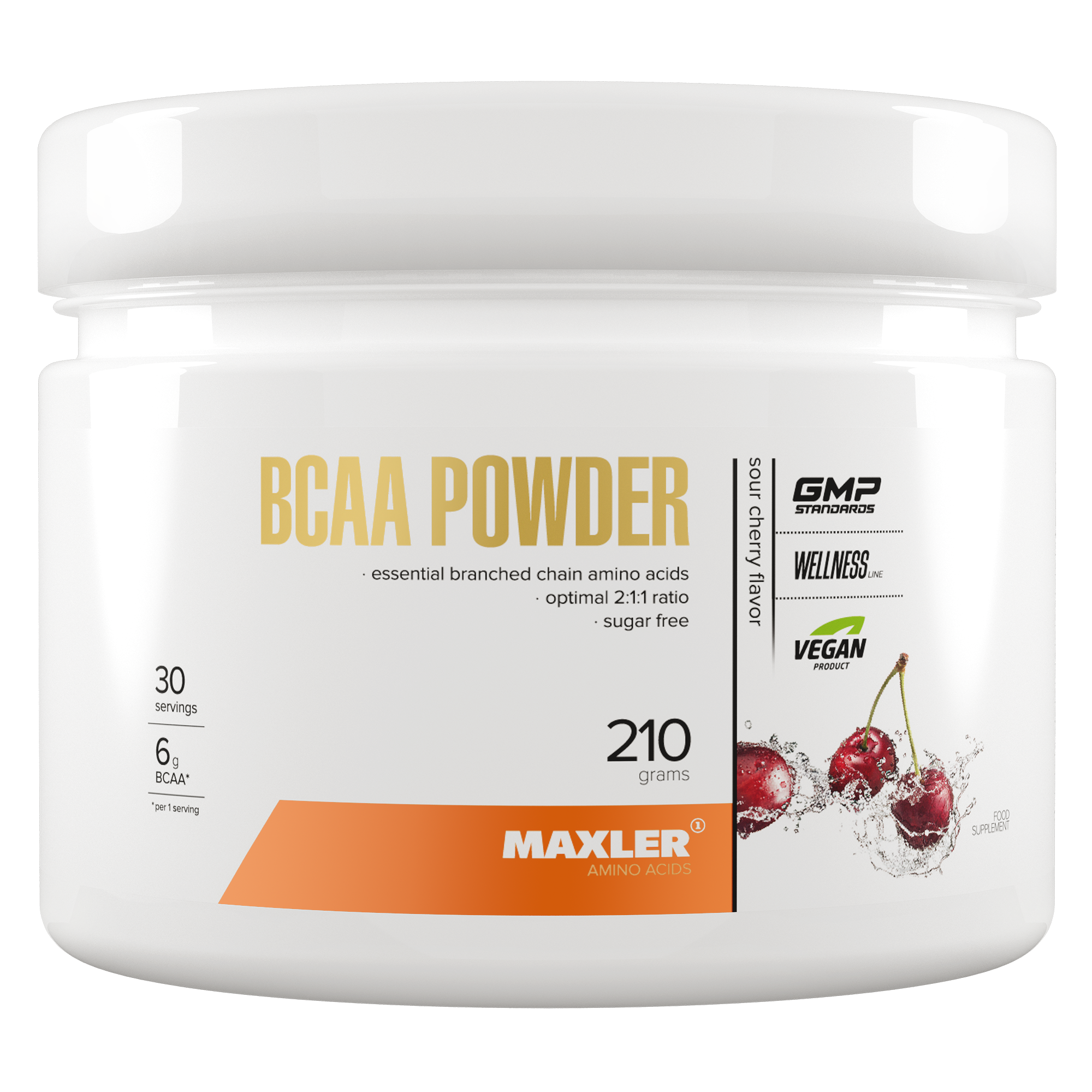 BCAA Maxler BCAA Powder 2:1:1 Sugar Free 210 g - Sour Cherry