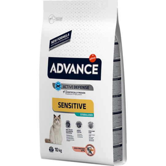 Корм для стерилизованных кошек «Advance» Sensitive, лосось, 10 кг