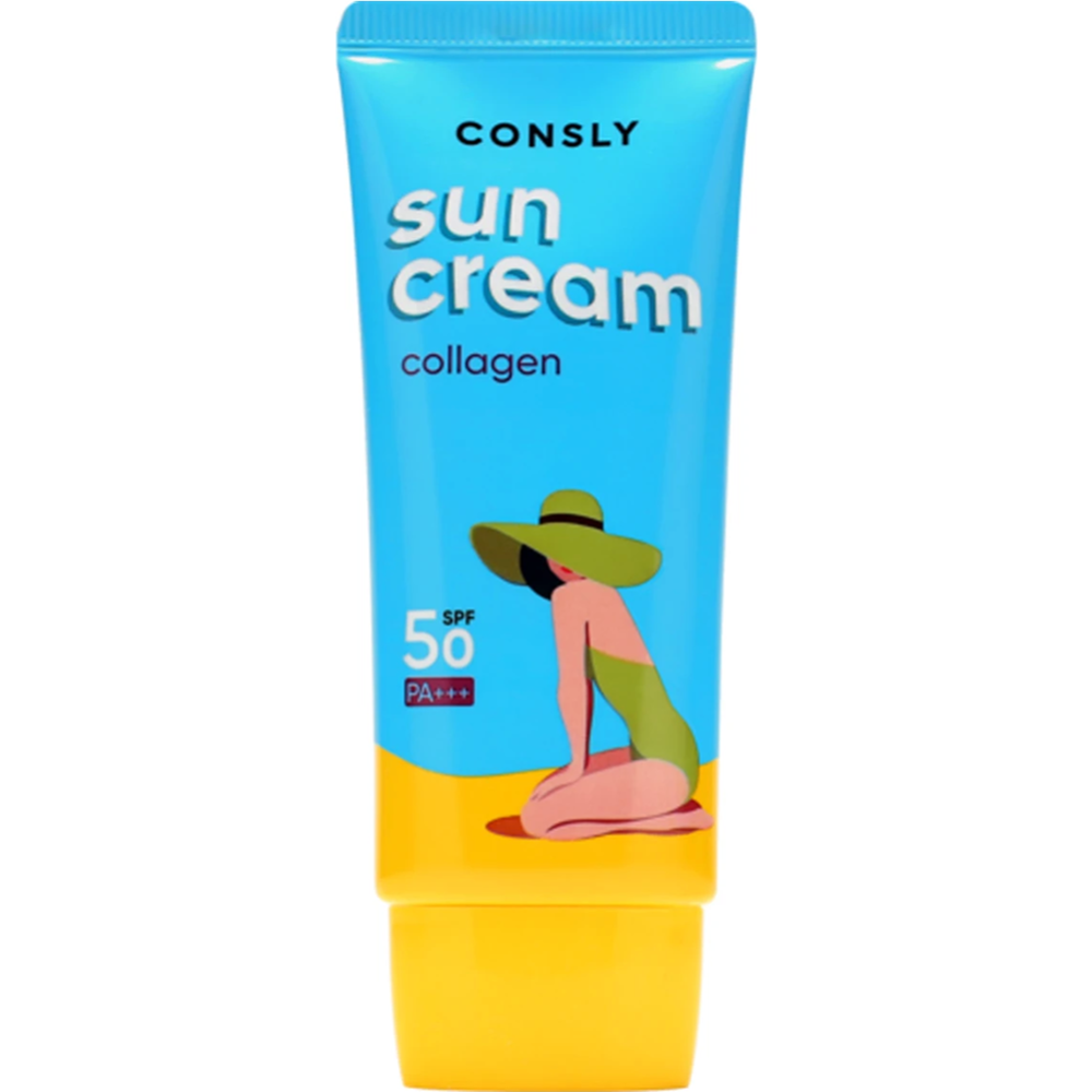 Солнцезащитный крем «Consly» с морским коллагеном, SPF 50+/PA+++, для нормальной и сухой кожи, 50 мл