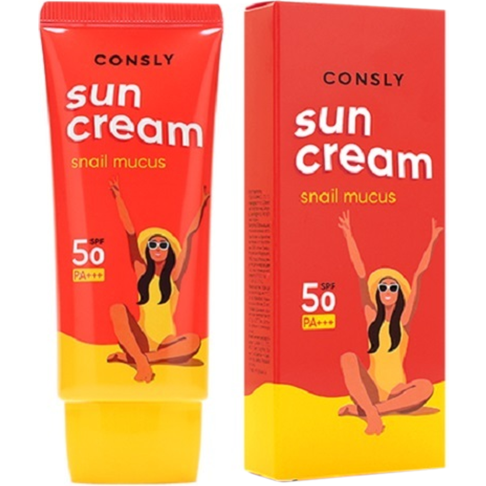 Солнцезащитный крем «Consly» с муцином улитки, SPF 50+/PA+++, для комбинированной и жирной кожи, 50 мл