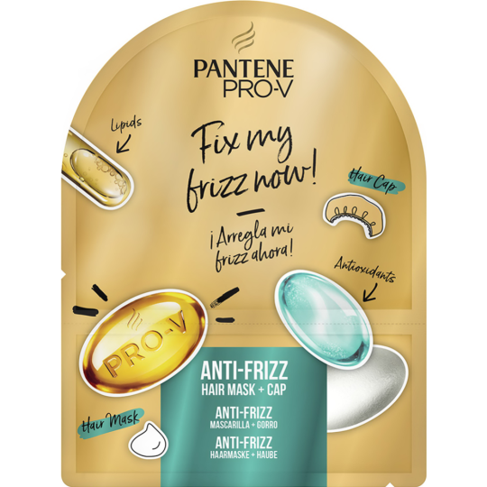 Маска для волос «Pantene» Anti-Frizz, 20 мл + шапочка для душа