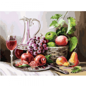 Кар­ти­на по но­ме­рам «Бе­ло­снеж­ка» На­тюр­морт с фрук­та­ми, 129-AS, 30х40 см