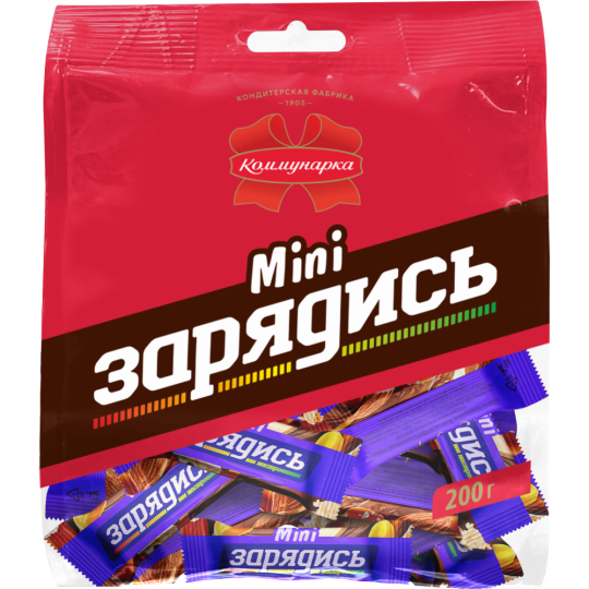 Конфеты «Батончик Зарядись» Mini, карамельный попкорн и жареный арахис, 200 г