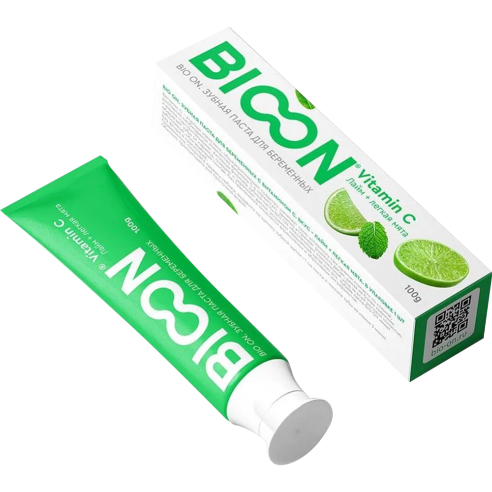Зубная паста «Lovular» BIO ON, для беременных, с витамином С, лайм/легкая мята, 100 г