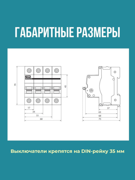 Выключатель нагрузки (мини-рубильник) ВН-32 3P 63A Home Use TDM SQ0211-0127