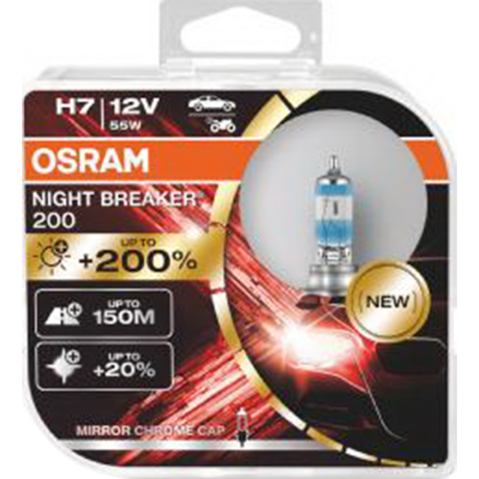 Автомобильные лампы «Osram» Night Breaker 200 3700K H7, 64210NB200-HCB, 2 шт