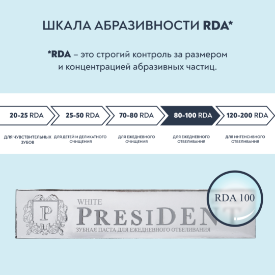 Зубная паста «President» White, 75 г