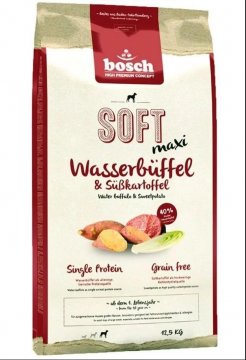 Полувлажный корм для крупных собак Bosch SOFT Maxi (Бош Софт Буйвол с Бататом) 12.5кг