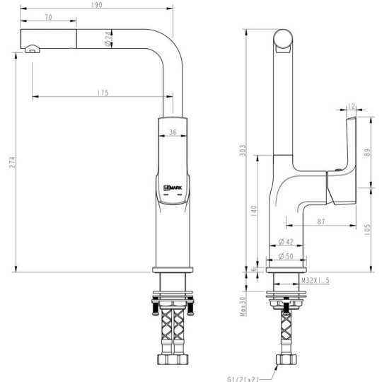 Смеситель «Lemark» LM7205BLR