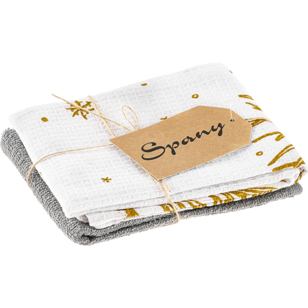 Набор полотенец «Spany» вафельные+махровые, 30х30 см и 35х60 см #0