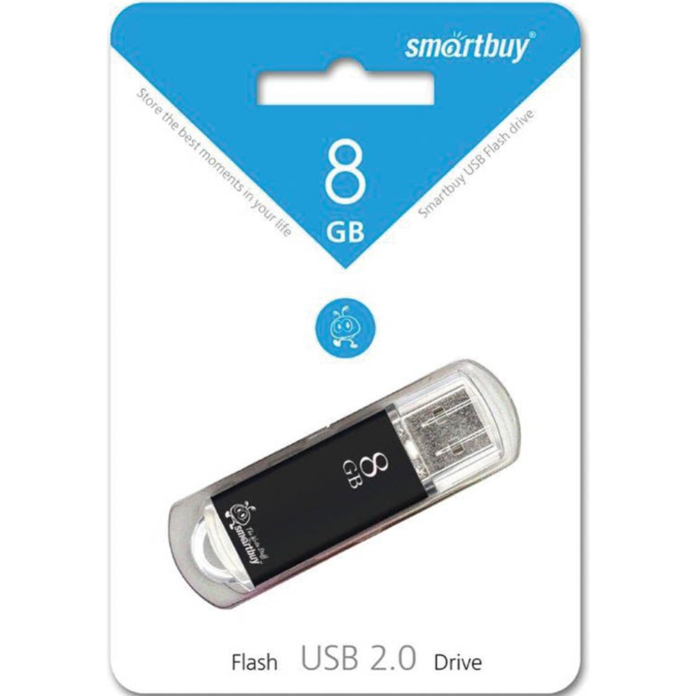 USB флэш диск"SMARTBUY" 8GB V-Cut, черный