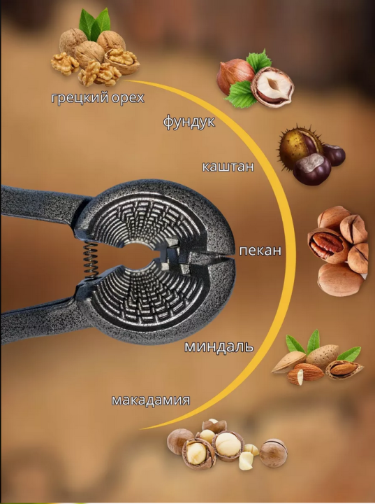 Орехокол металлический для орехов и кедровых