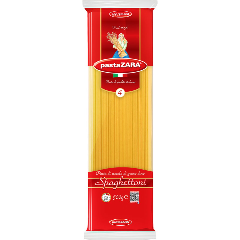 Макаронные изделия «Pasta Zara» №4 спагетти, 500 г #0