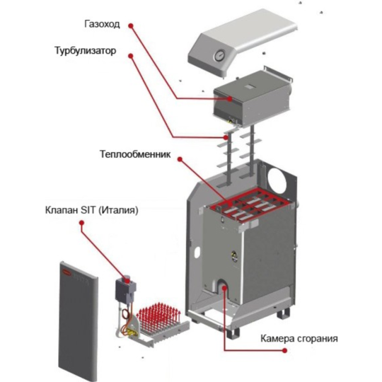 Газовый котел «АТЕМ» Житомир-3 КС-Г-012 СН, нержавеющая сталь