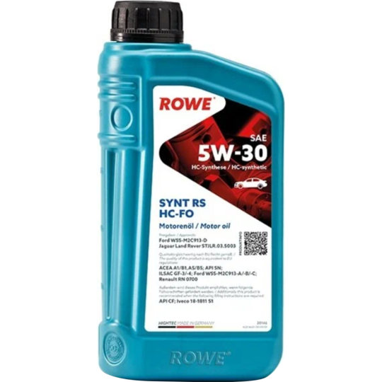 Масло моторное «ROWE» Hightec Synt RS SAE 5W-30 HC-FO, 20146-0010-99, 1 л